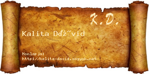 Kalita Dávid névjegykártya